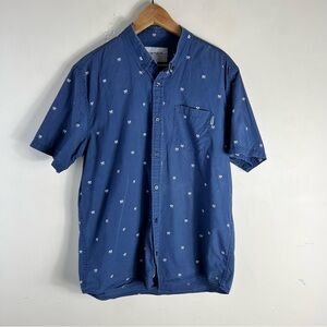 Carhartt Men’s WIP Drop Cap Shirt Blue Cotton Printed Size Large Hammer Shirt